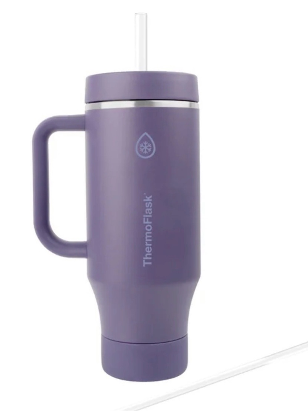 40oz ThermoFlask Purple Insulated Travel Mug with Handle & Straw